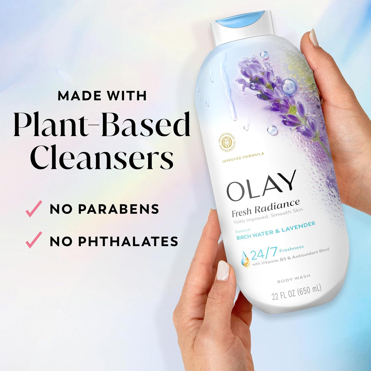 Olay | Body Wash Fresh Radiance Vitamin B3 Antioxidant Birch Water Lavender — 22 fl oz