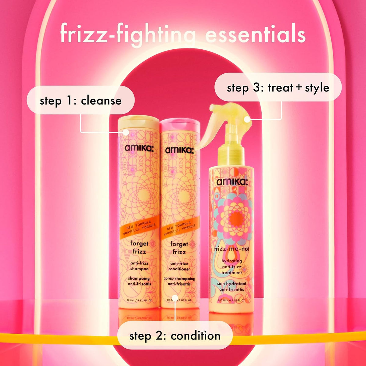 Amika | Forget Frizz Heat Activated Smoothing Treatment — 200 ml (6.7 fl oz)