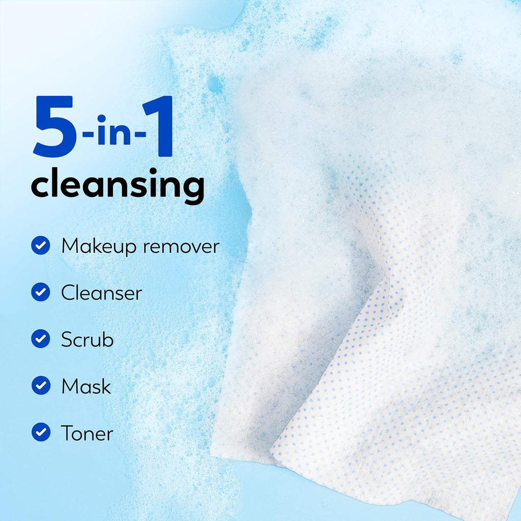 Olay | 5-in-1 Cleansing Cloths Face Wipes Makeup Remover Vitamin E Purifying Fragrance Free — 66 Count