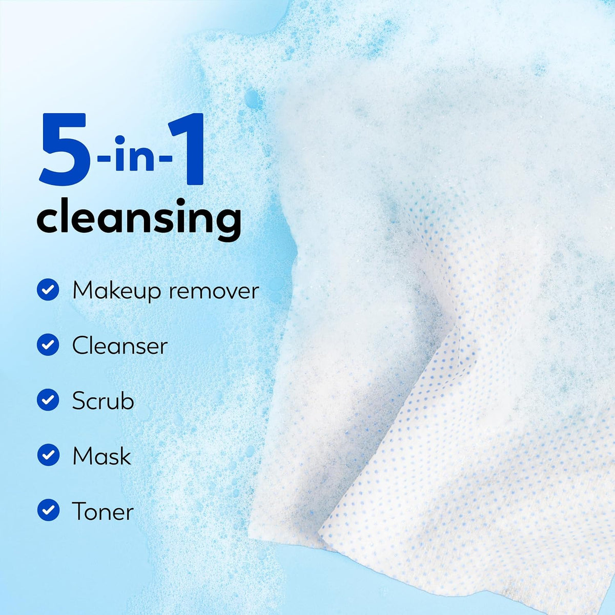 Olay | 5-in-1 Cleansing Cloths Face Wipes Makeup Remover Vitamin E Purifying Fragrance Free — 66 Count