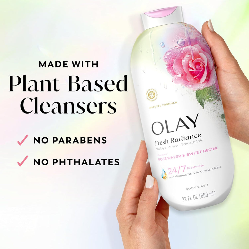 Olay | Body Wash Fresh Radiance Vitamin B3 Antioxidant Rose Water Sweet Nectar — 22 fl oz