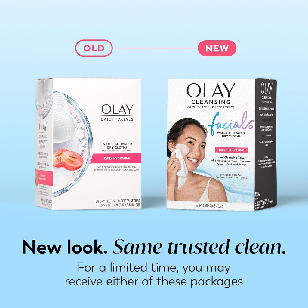 Olay | 5-in-1 Cleansing Cloths Face Wipes Makeup Remover Petroleum Jelly Fragrance Free — 66 Count