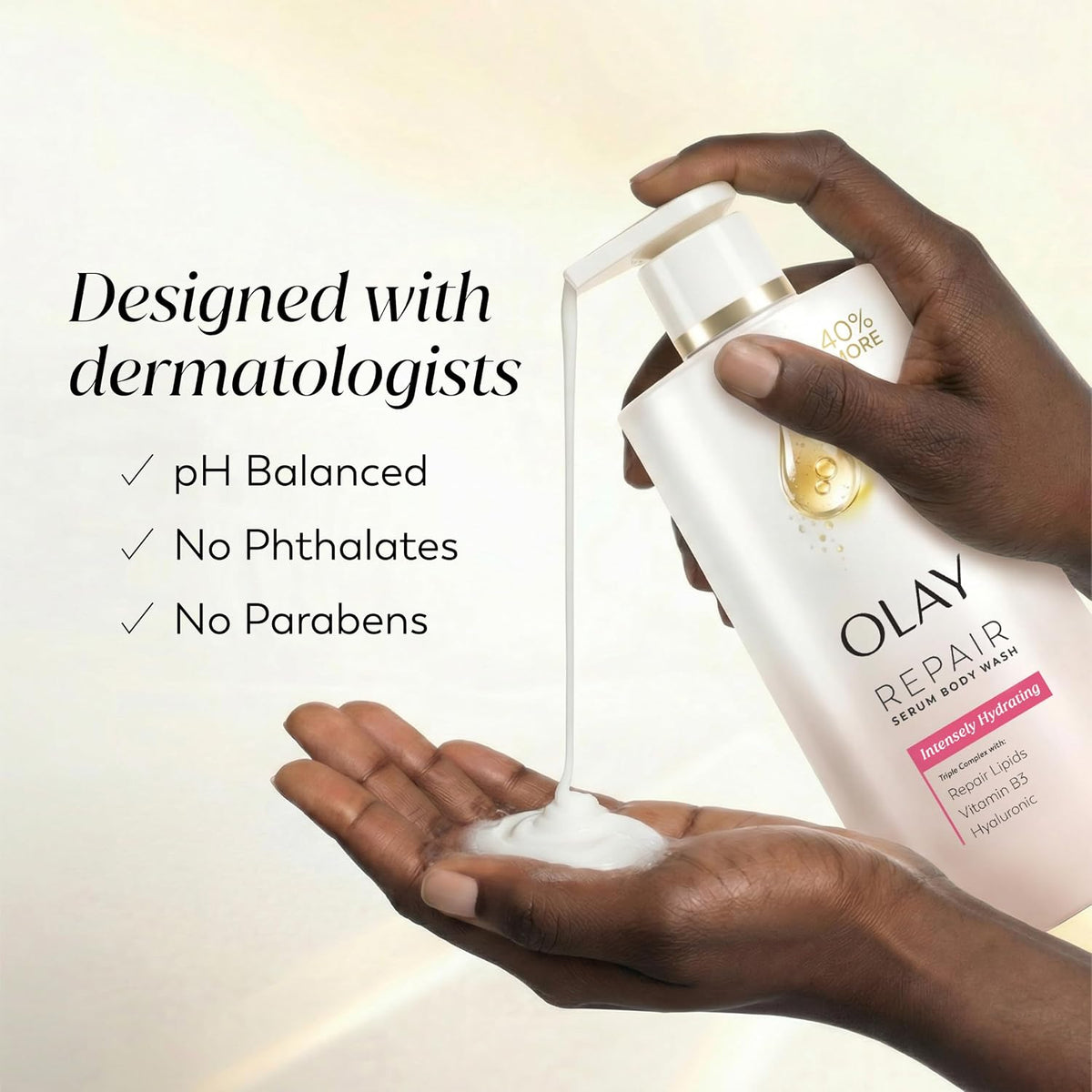 Olay | Body Wash Repair Serum Hyaluronic Acid Elixir B3 Repair Lipids Intensely Hydrating All Skin — 28 fl oz
