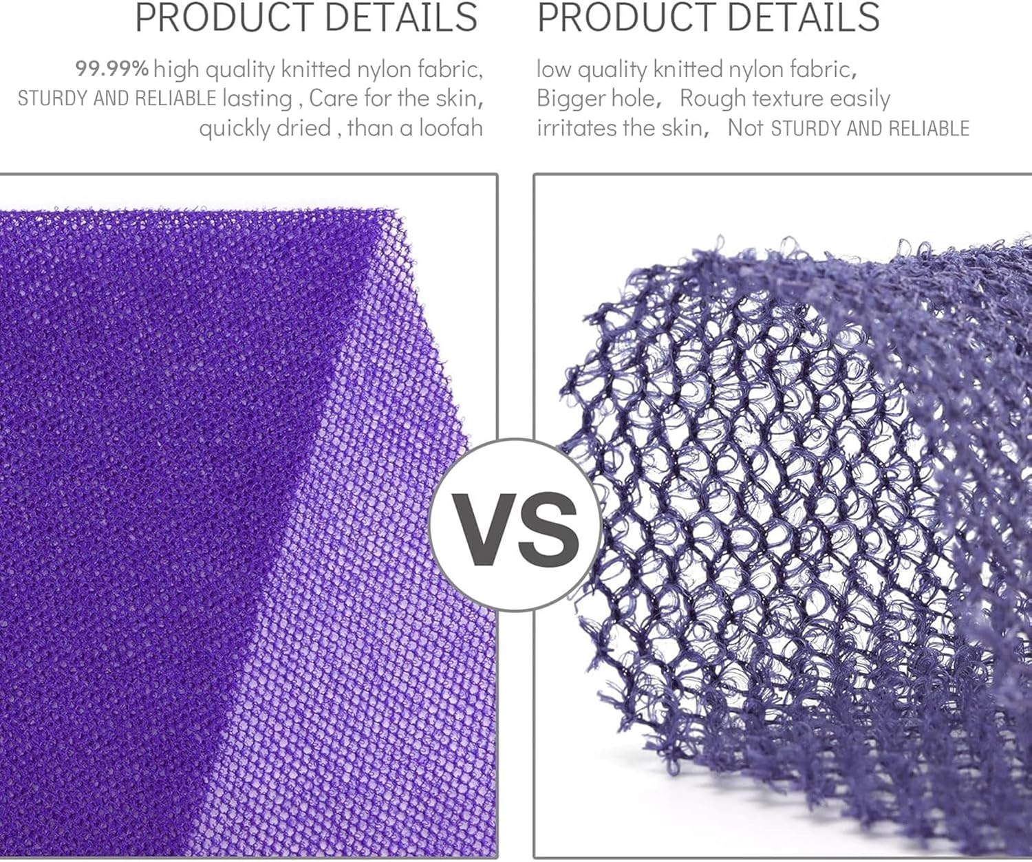 UJFQBH African Net Exfoliating Bath Sponge Set – 3 Pieces