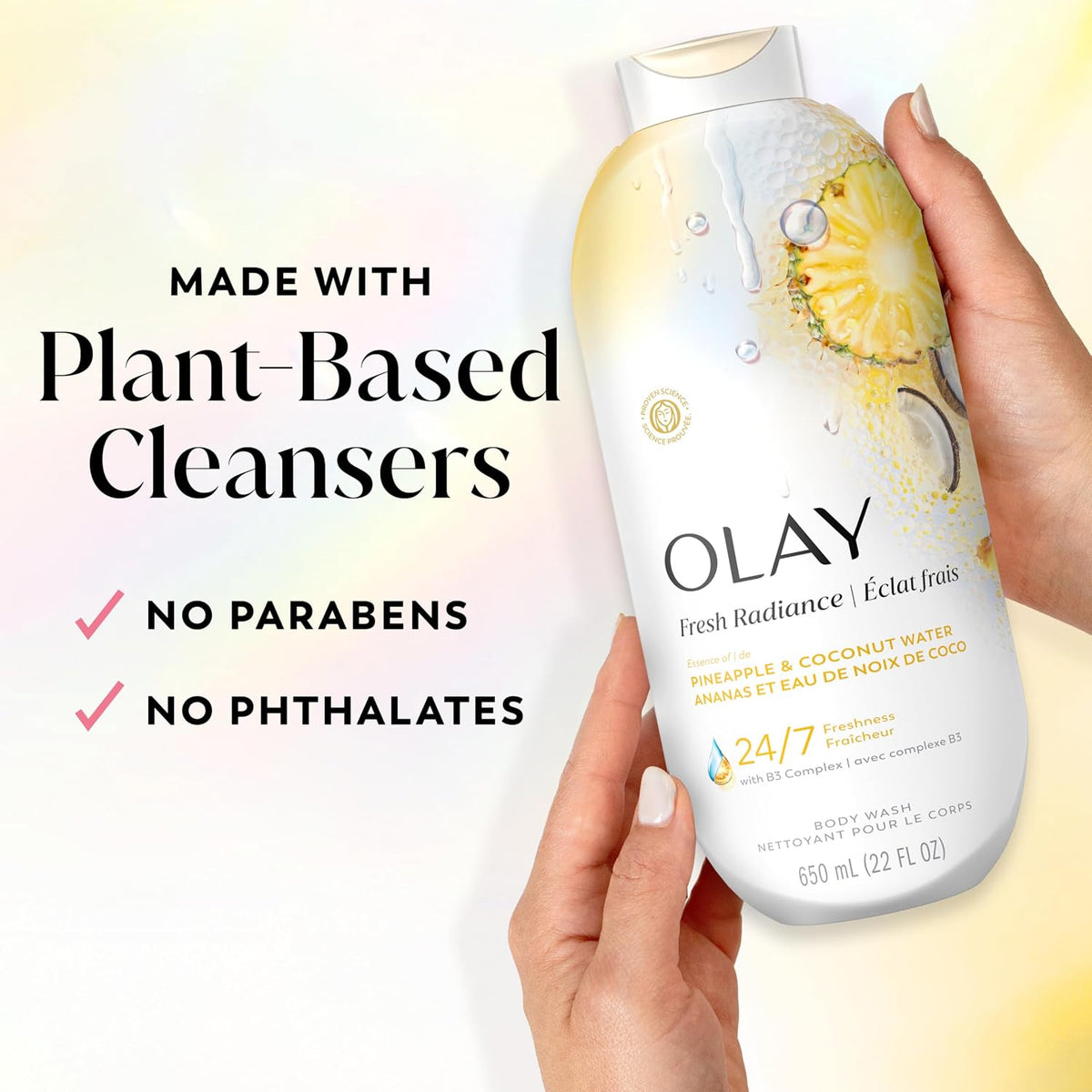 Olay | Body Wash Fresh Radiance Vitamin B3 Antioxidant Pineapple Coconut Water — 22 fl oz