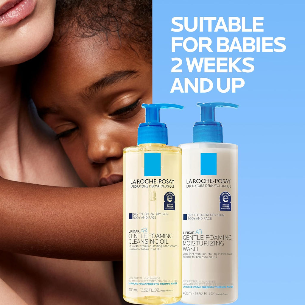 Lipikar Balm AP+ Body & Face Moisturizer + Cleansing Oil Set by La Roche-Posay — 27.04 fl oz (2-Piece Set)