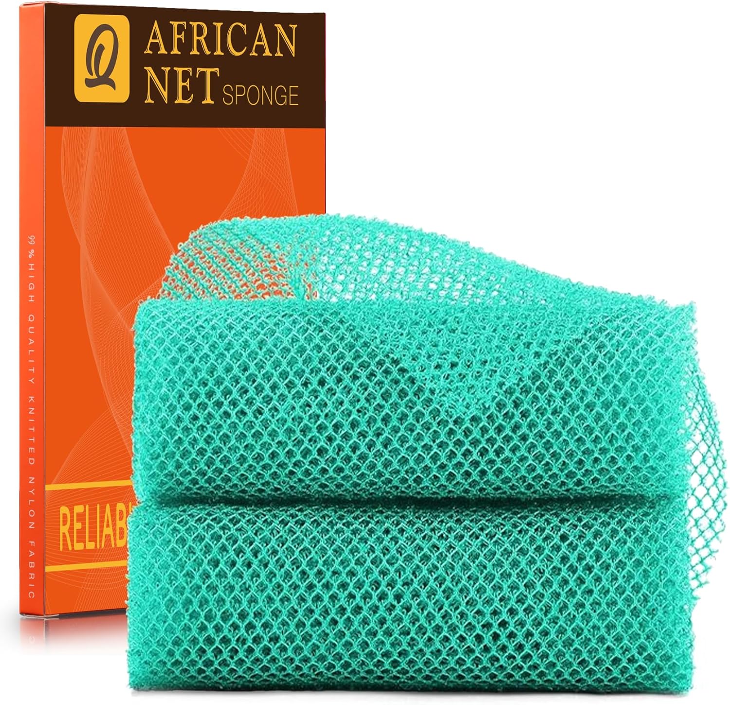 UJFQBH African Net Exfoliating Bath Sponge Set – 3 Pieces