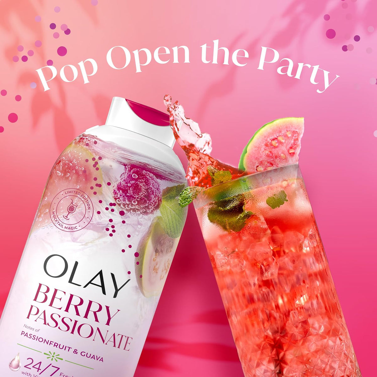 Olay | Body Wash Berry Passionate Vitamin B3 Antioxidant Passionfruit Guava — 22 fl oz