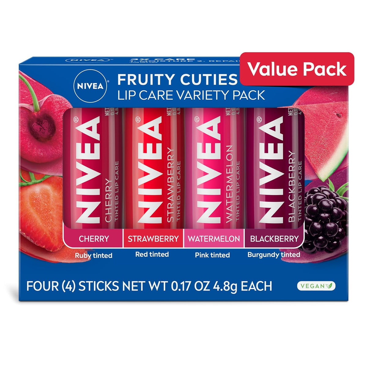 NIVEA Tinted Lip Care Balm Variety Pack