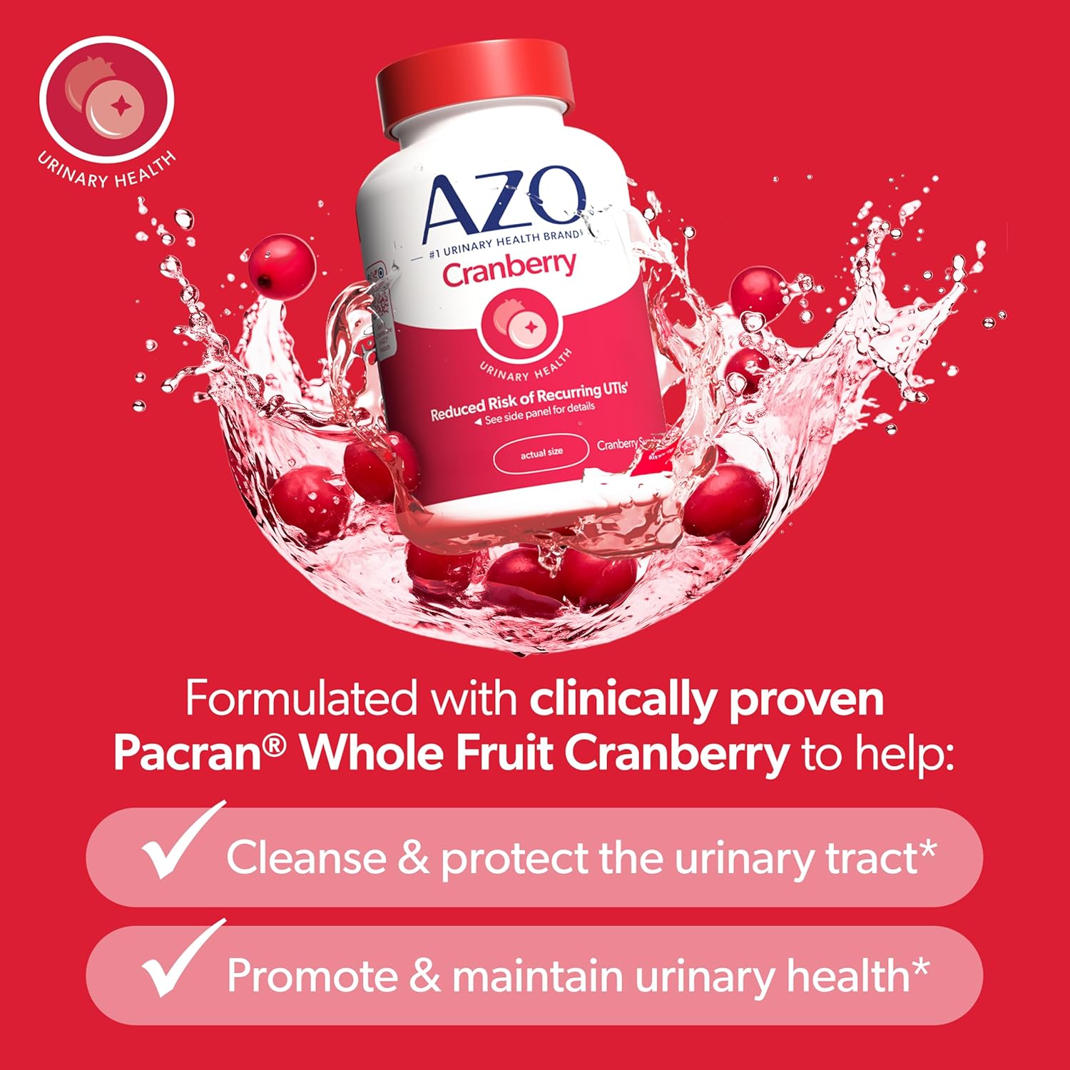 AZO Cranberry Urinary Tract Supplement – 100 Softgels