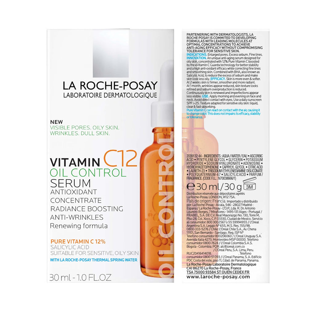 La Roche-Posay Vitamin C12 Oil Control Serum packaging on a white background