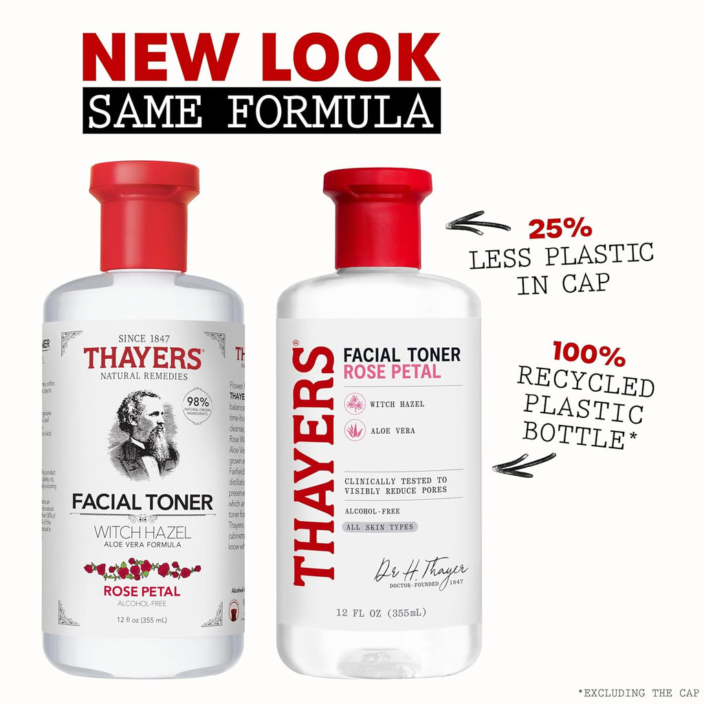 THAYERS Alcohol-Free Rose Petal Witch Hazel Facial Toner – 12 oz