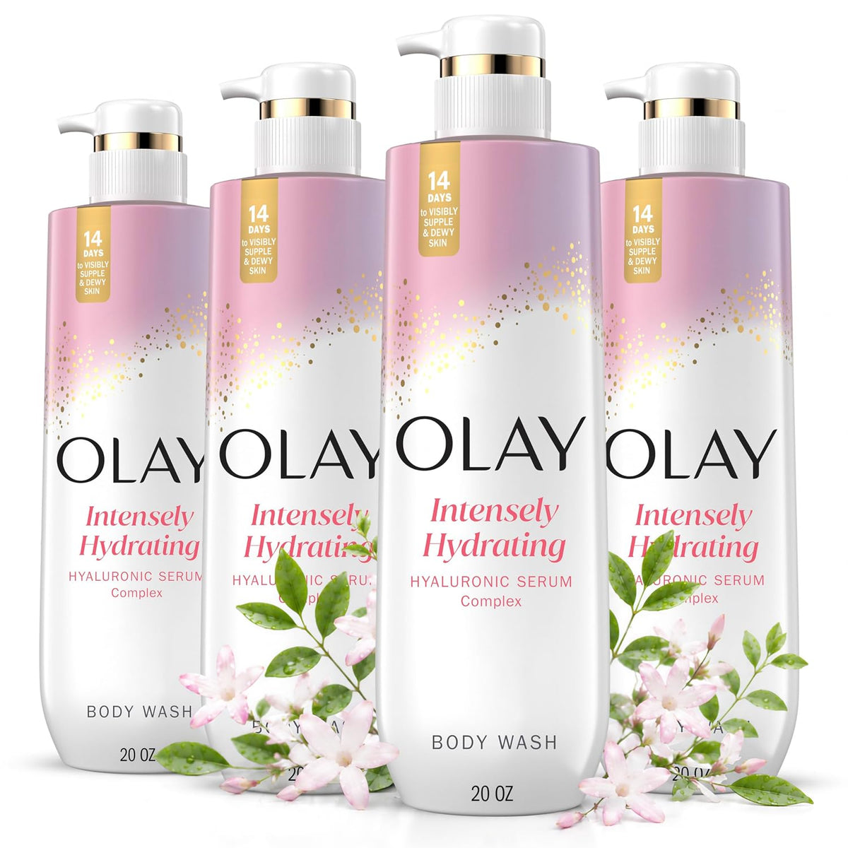 Olay | Body Wash Repair Serum Hyaluronic Acid Niacinamide Repair Lipids Intensely Hydrating All Skin — 80 fl oz (4-Pack)