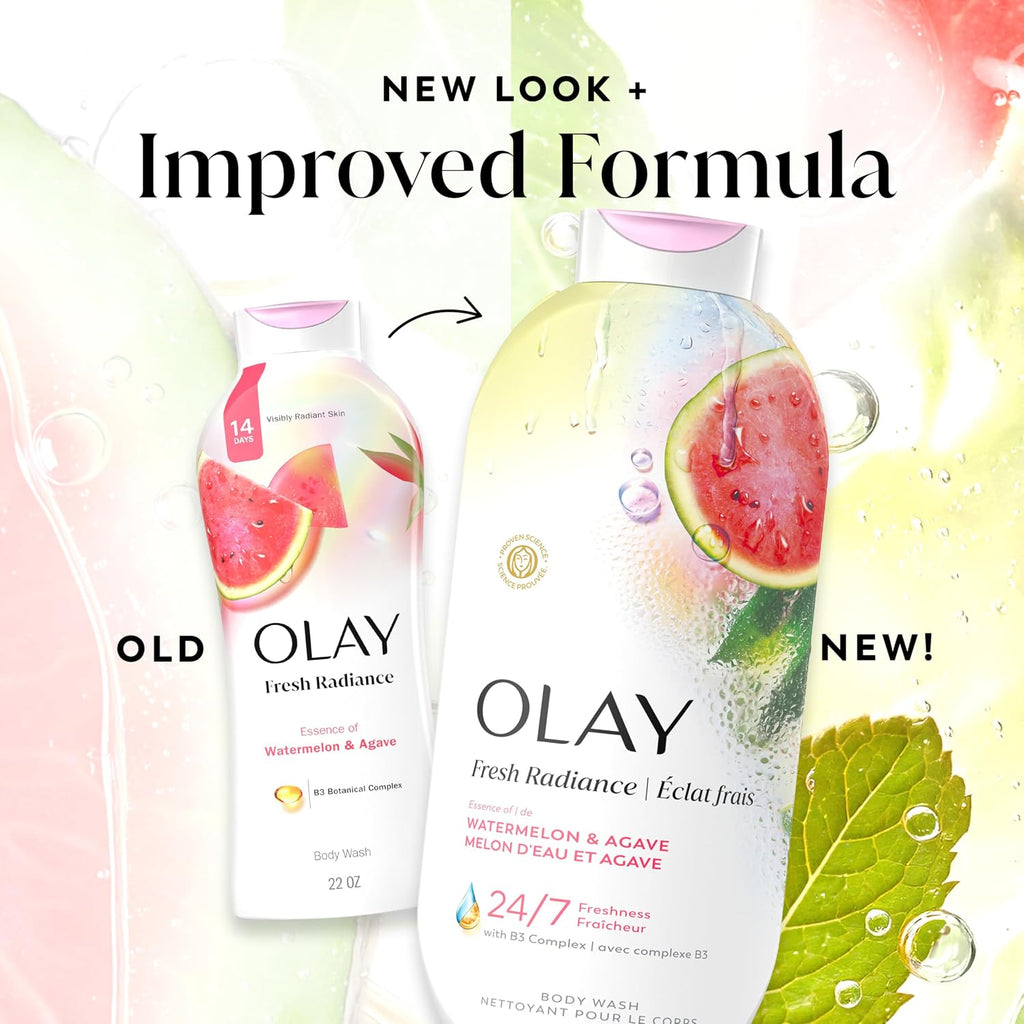 Olay | Body Wash Fresh Radiance Vitamin B3 Antioxidant Watermelon Agave — 22 fl oz