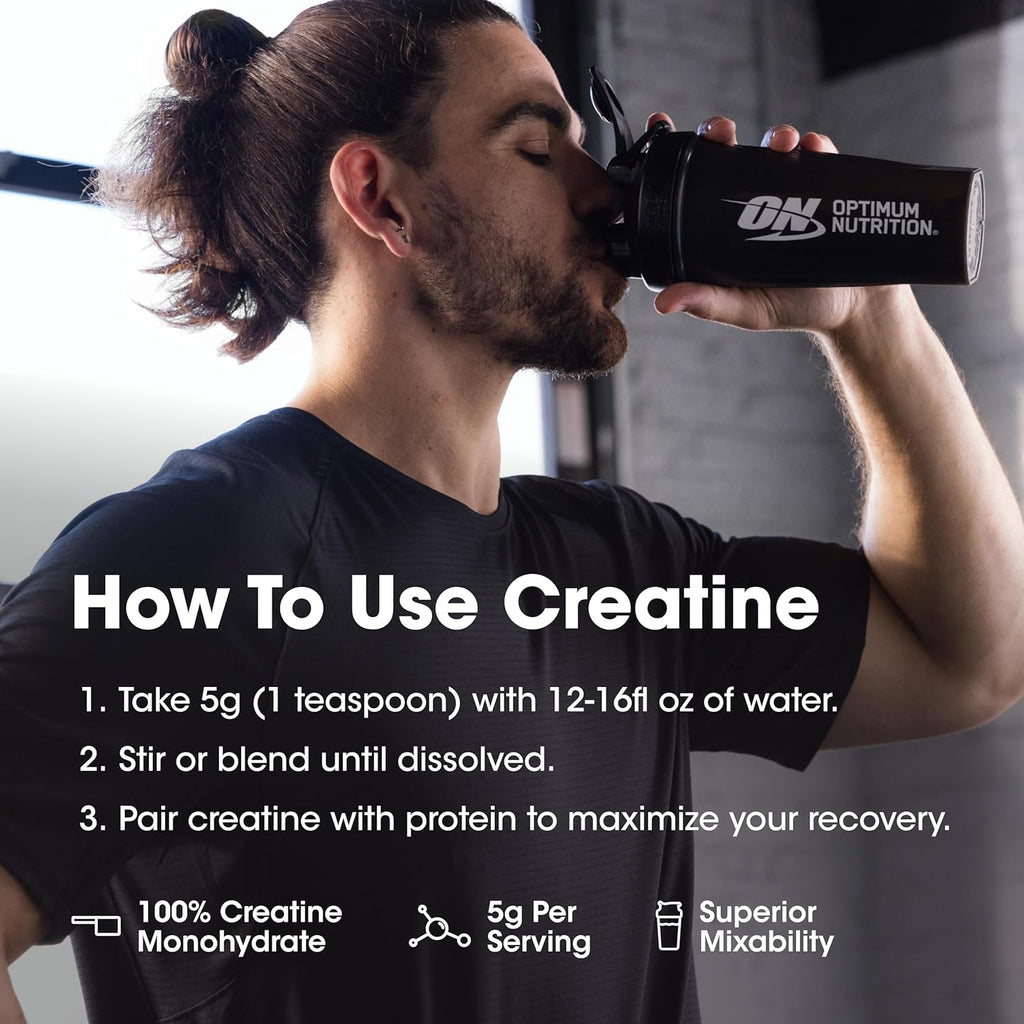 Optimum Nutrition Micronized Creatine Monohydrate Powder, Unflavored, 60 Servings, 300 Grams (Packaging May Vary)