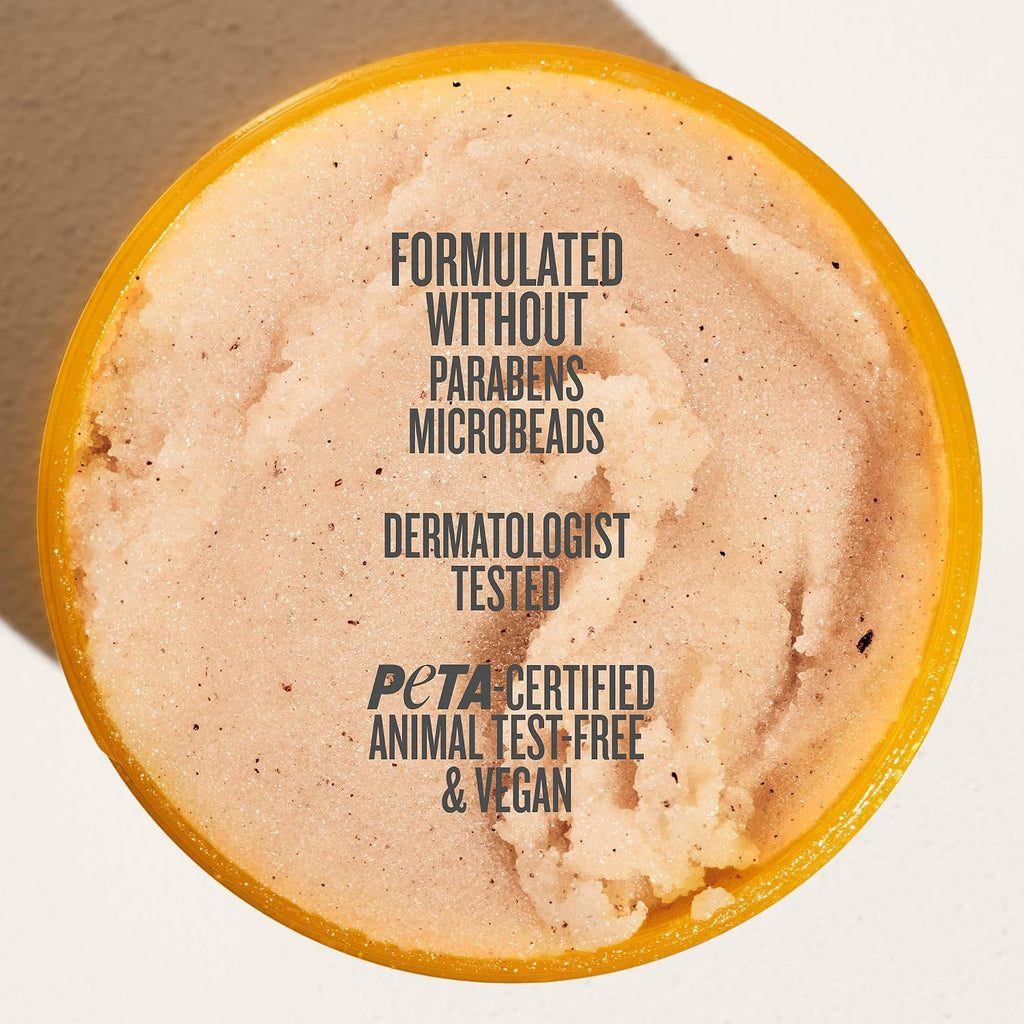 Cosmetic product with text on a beige background