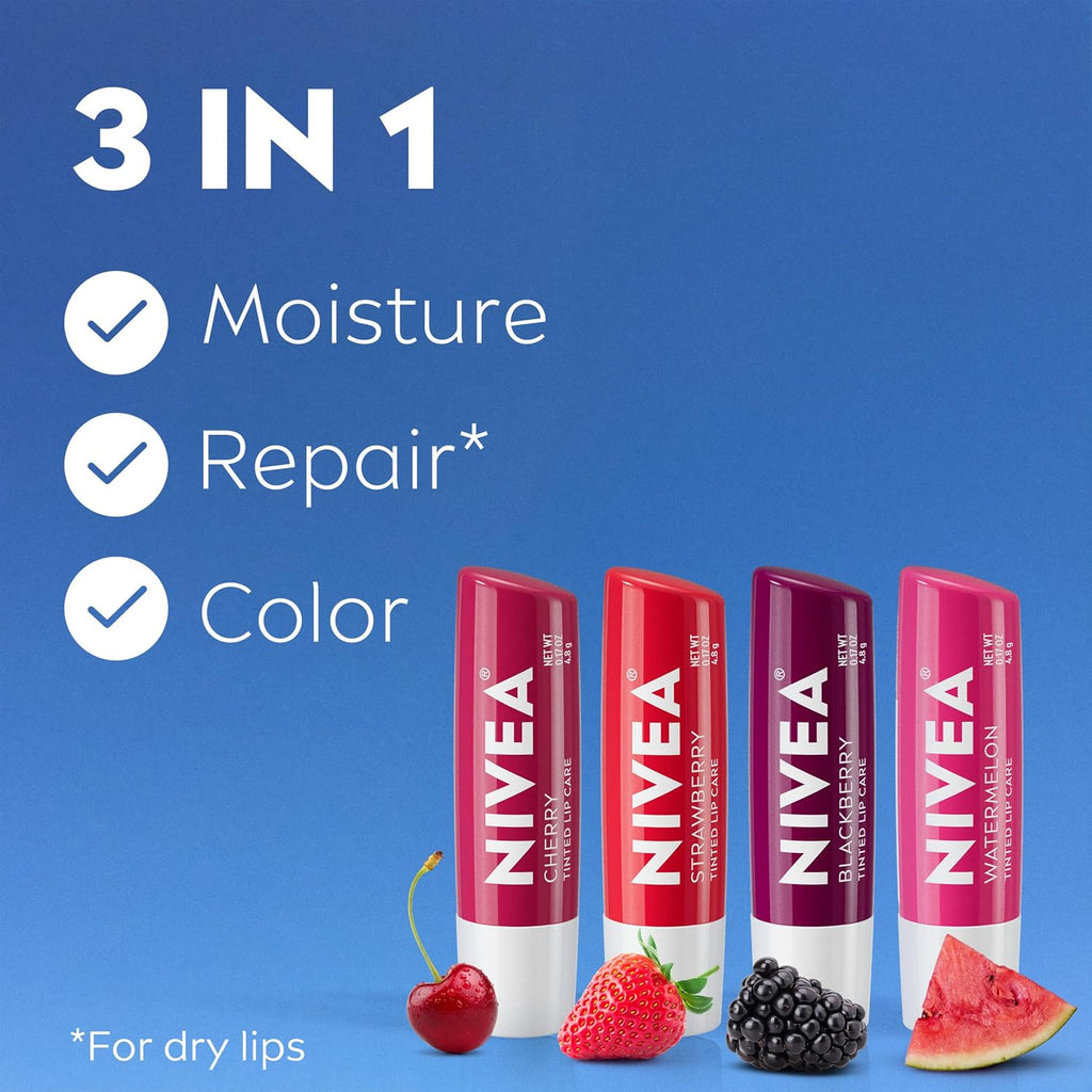 NIVEA Tinted Lip Care Balm Variety Pack