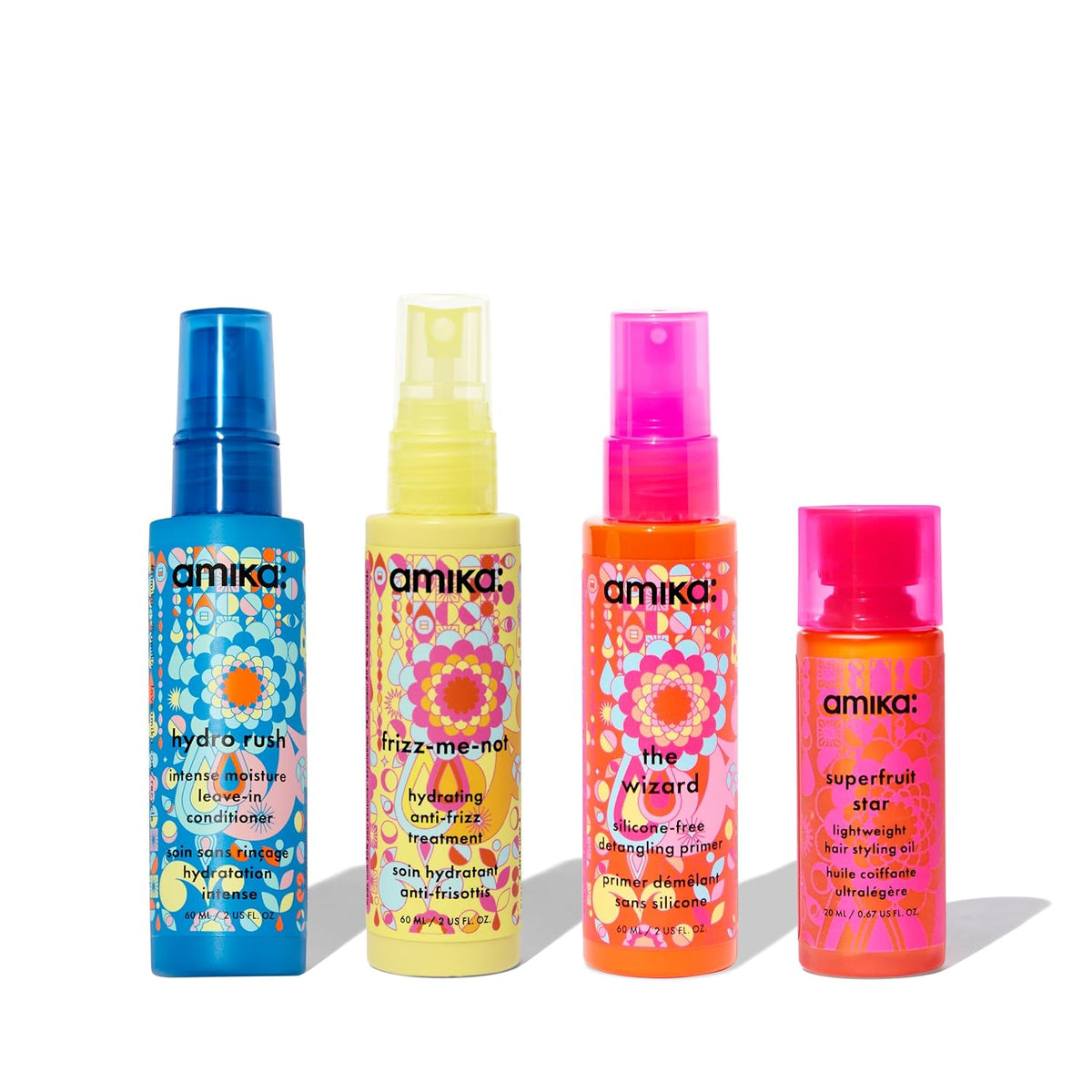 Amika | Travel Hair Treatment Set with The Wizard Silicone Free — 4 Pieces, 6.67 fl oz Total
