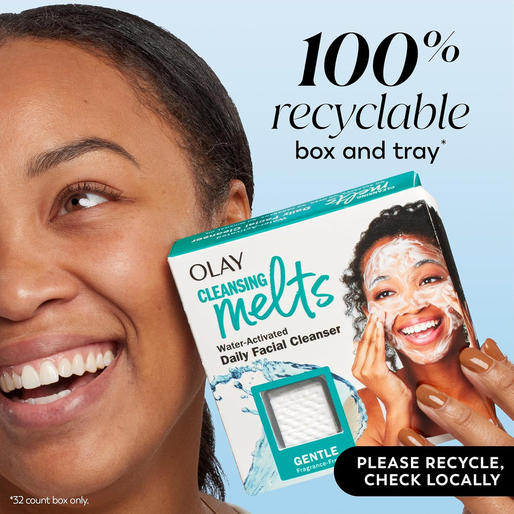Olay | Cleansing Melts Face Wash Sensitive Skin Unscented Dissolving Pads — 64 Count