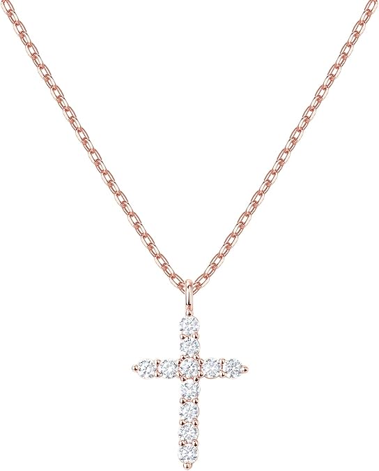 PAVOI - 14K Gold Plated Cubic Zirconia Cross Necklace for Women | Cross Faith Pendant Necklaces