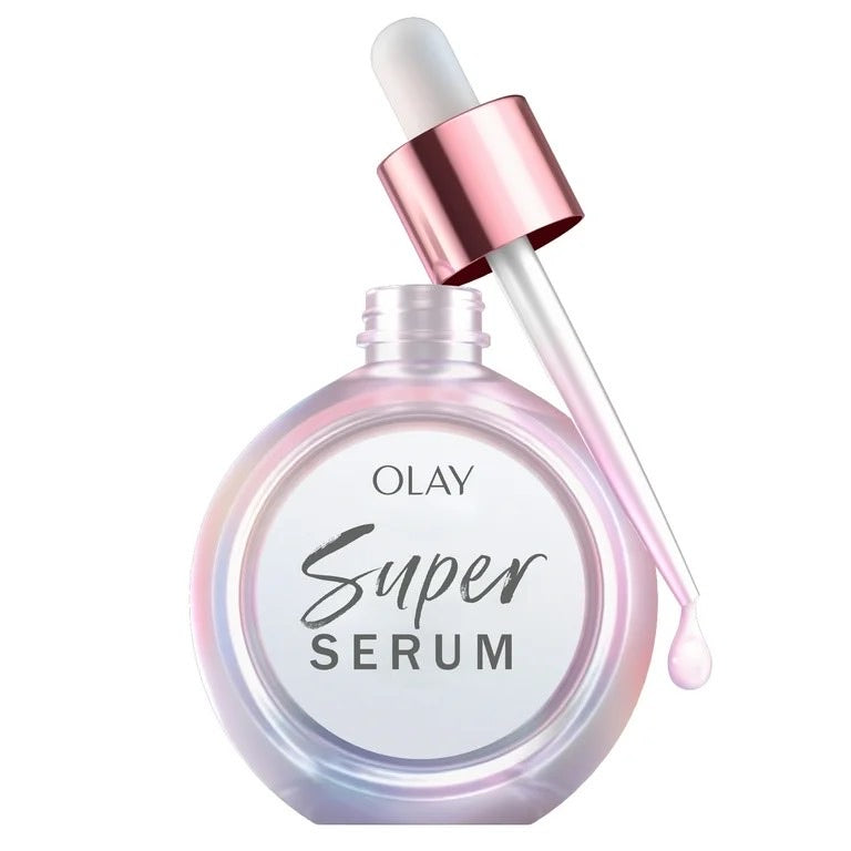Olay Super Serum - Niacinamide, Vitamin C & E, Collagen Peptide, AHA - 5-in-1 Skin Care Benefits for Face - Healthy Glow, Brightening, Hydrating, Smoothing, Firming, Evens Tone, Anti-Aging, 1.0 Oz