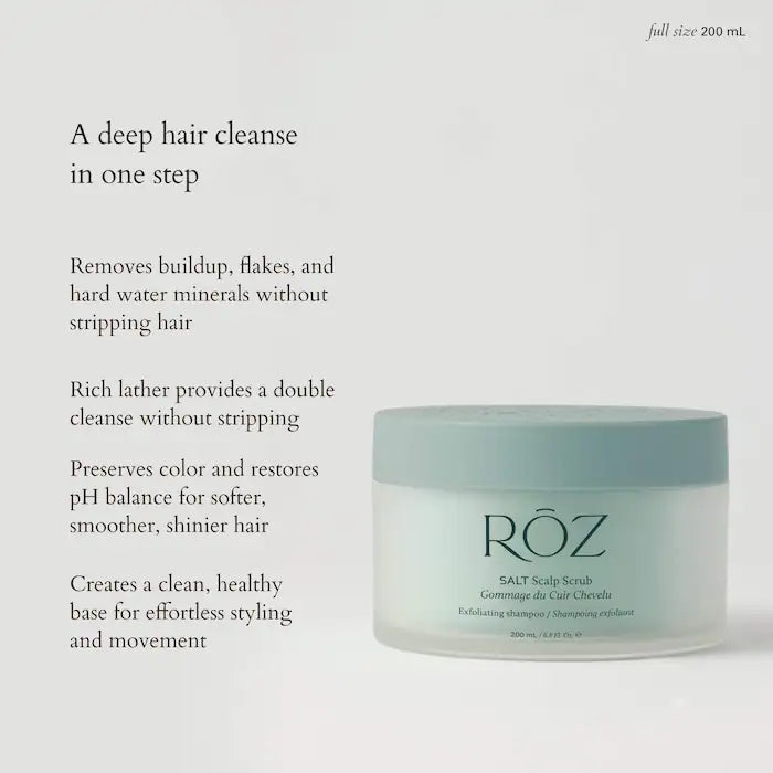 RŌZ - Salt Scalp Scrub Exfoliating Detox Shampoo with AHA & BHA
