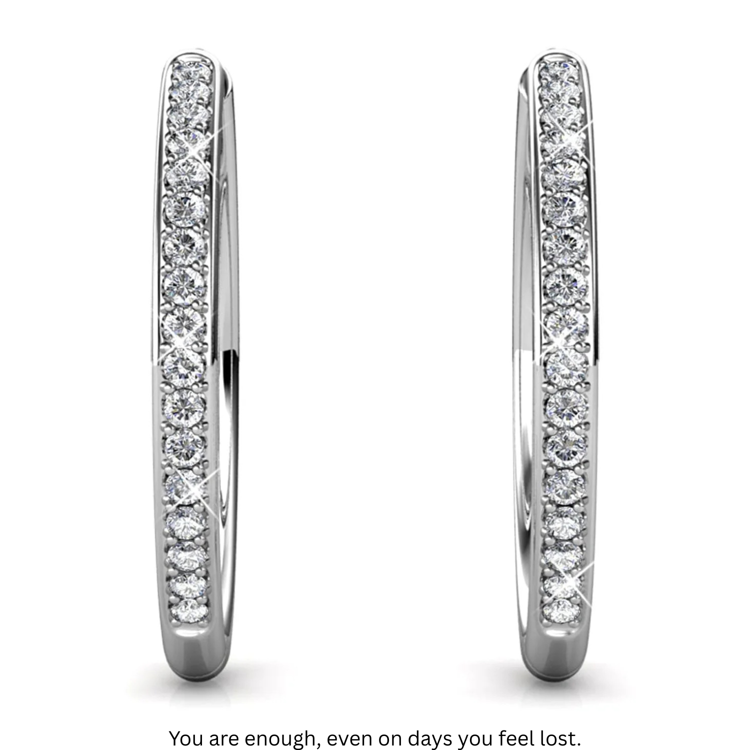 ZEHD® 18k Gold-Plated 15mm Hoop Earrings with Simulated Diamond Crystals, Stylish Hypoallergenic Jewelry for Women, Giftable Accessory for Her on Christmas, Birthday, and Anniversary