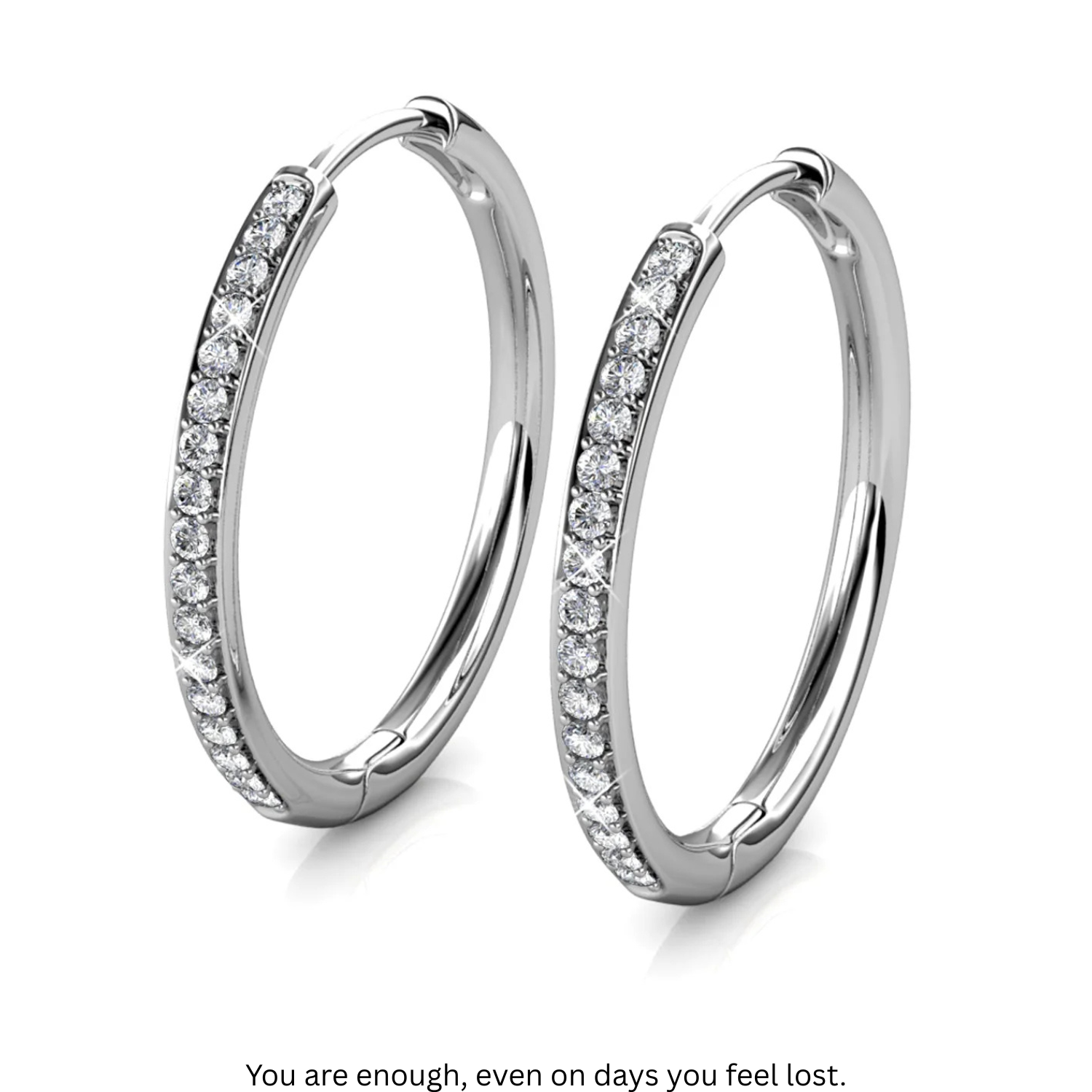 ZEHD® 18k Gold-Plated 15mm Hoop Earrings with Simulated Diamond Crystals, Stylish Hypoallergenic Jewelry for Women, Giftable Accessory for Her on Christmas, Birthday, and Anniversary