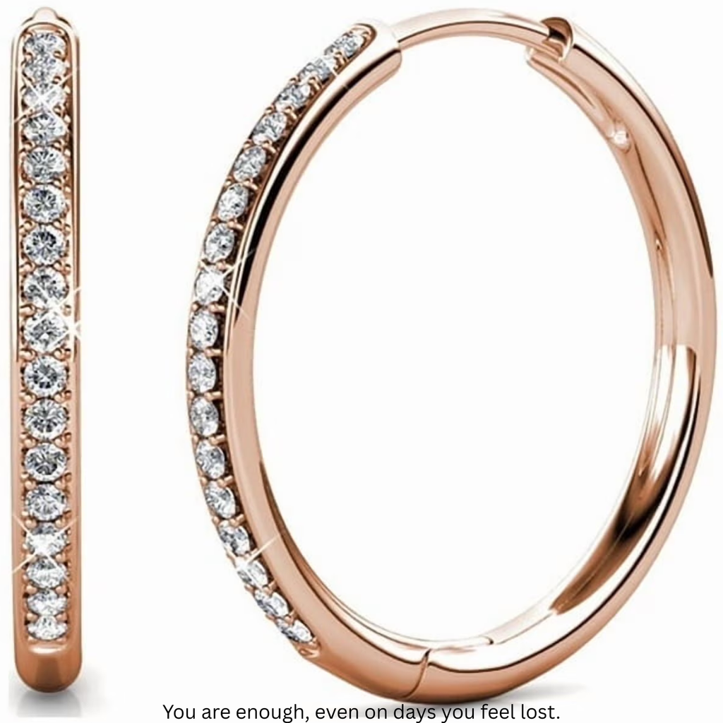 ZEHD® 18k Gold-Plated 15mm Hoop Earrings with Simulated Diamond Crystals, Stylish Hypoallergenic Jewelry for Women, Giftable Accessory for Her on Christmas, Birthday, and Anniversary