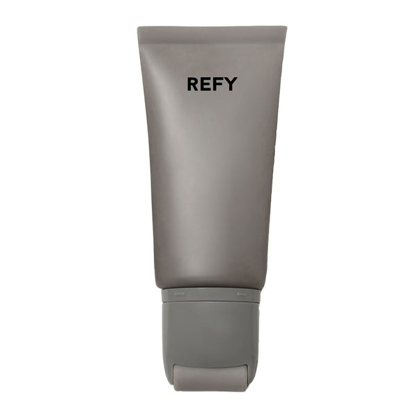 A matte gray squeeze tube with a matching gray cap, featuring the brand name 'REFY' printed in black near the top, set against a plain white background.