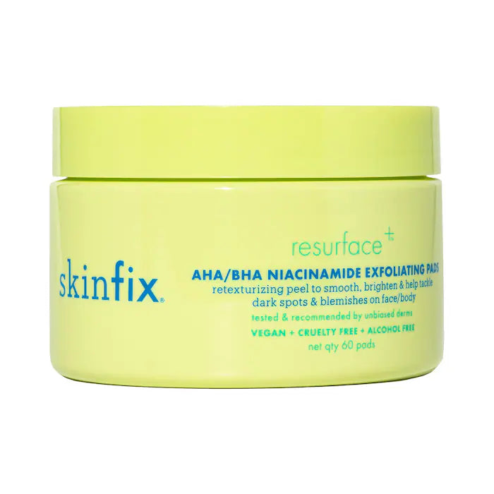 Skinfix - Resurface+ AHA/BHA Niacinamide Exfoliating Pads for Face and Targeted Body