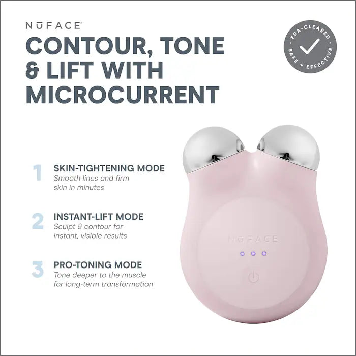 NuFACE - MINI+ Smart Petite Microcurrent Facial Toning Device Starter Kit