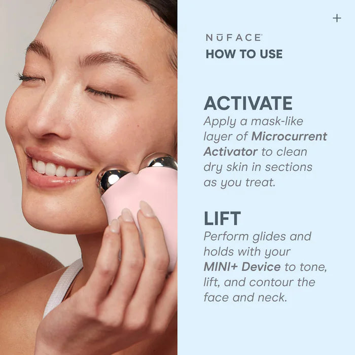 NuFACE - MINI+ Smart Petite Microcurrent Facial Toning Device Starter Kit