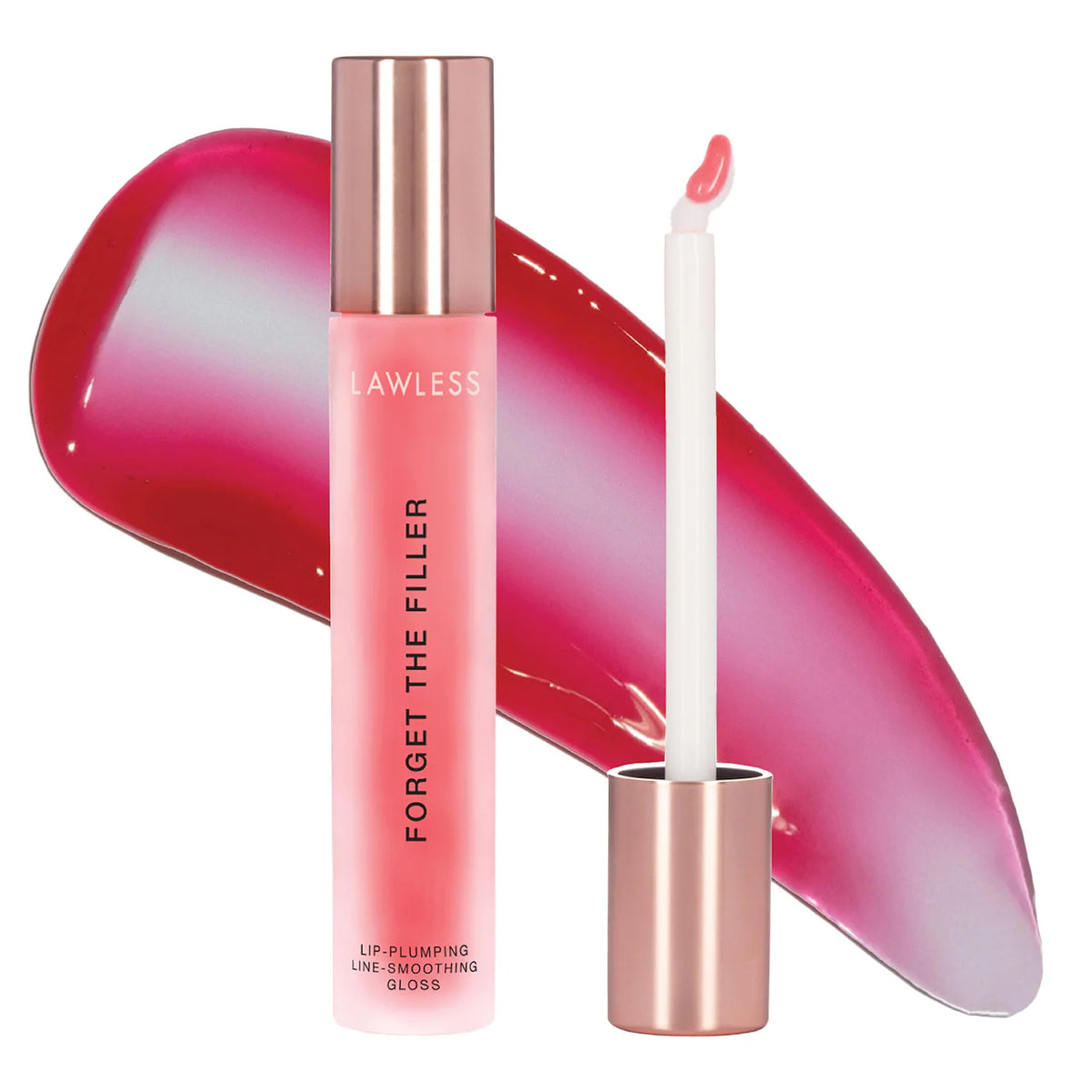 Lawless lip filler with applicator on a white background