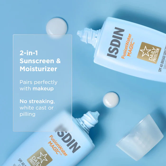 ISDIN - Fusion Water Magic SPF 40 Sunscreen with Hyaluronic Acid and Vitamin E