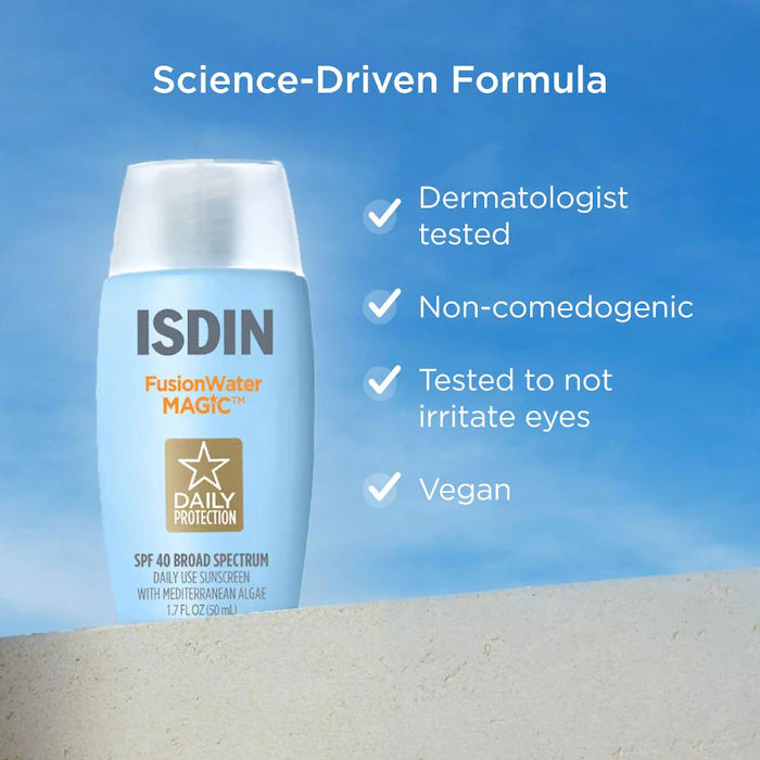 ISDIN - Fusion Water Magic SPF 40 Sunscreen with Hyaluronic Acid and Vitamin E