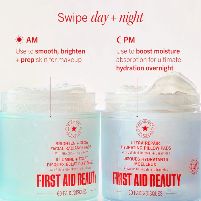 First Aid Beauty - Brighten + Glow Facial Radiance Pads with Glycolic + Lactic Acids