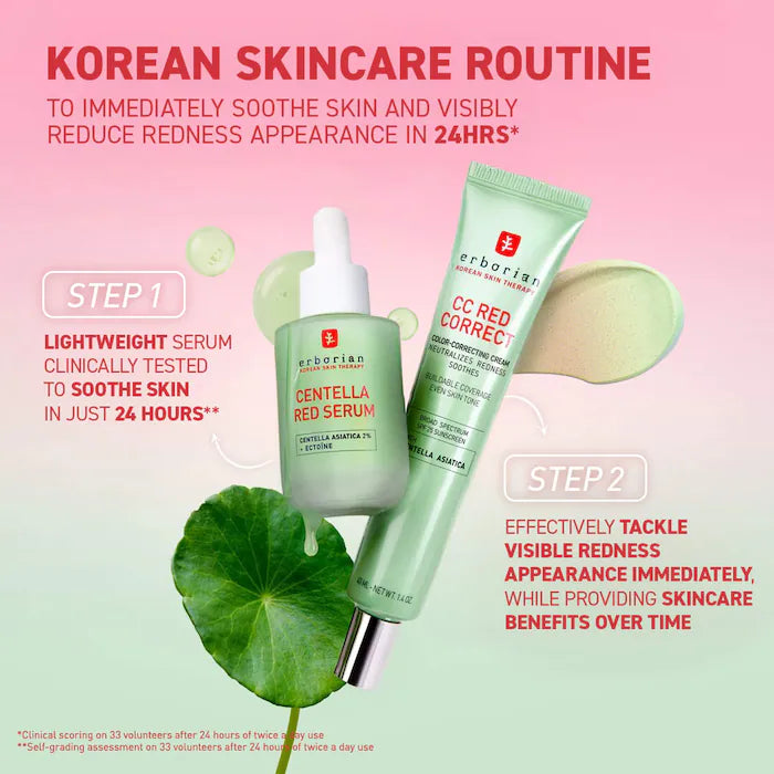 CC Red Correct Green Color-Corrector SPF 25 to Cover Redness, with Korean Centella Asiatica Extract