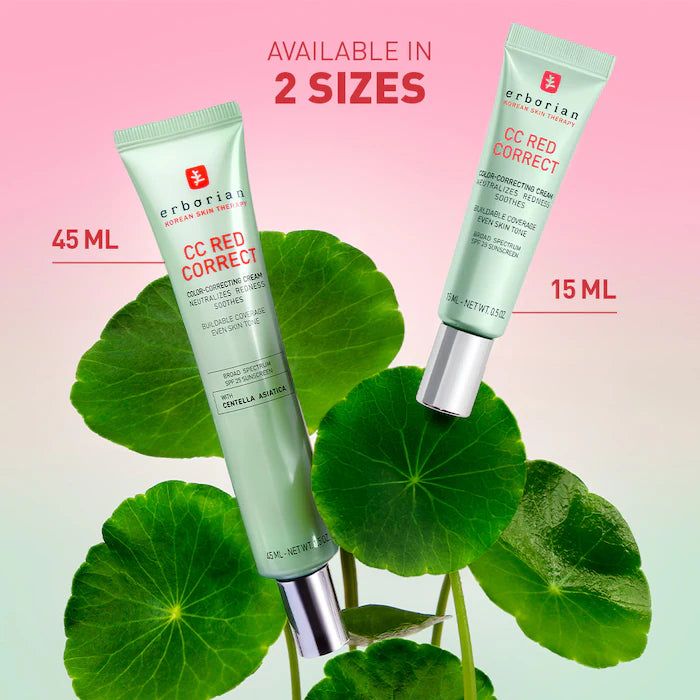 CC Red Correct Green Color-Corrector SPF 25 to Cover Redness, with Korean Centella Asiatica Extract