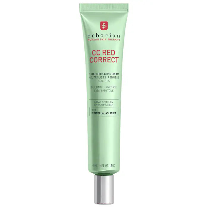 CC Red Correct Green Color-Corrector SPF 25 to Cover Redness, with Korean Centella Asiatica Extract
