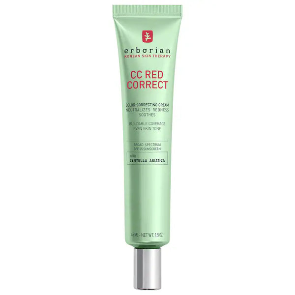 CC Red Correct Green Color-Corrector SPF 25 to Cover Redness, with Korean Centella Asiatica Extract