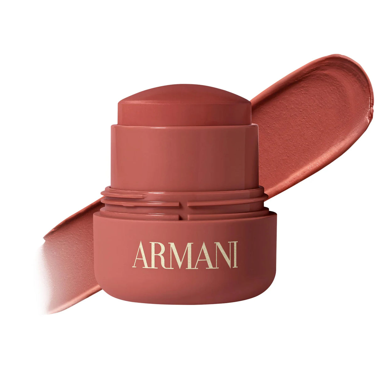 Armani makeup product with open lid on a white background